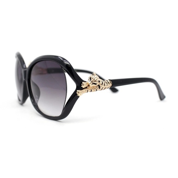 Oversized Sunglasses Women Black Gold UV Protection Outoor Street Wear Female - Picture 11 of 12